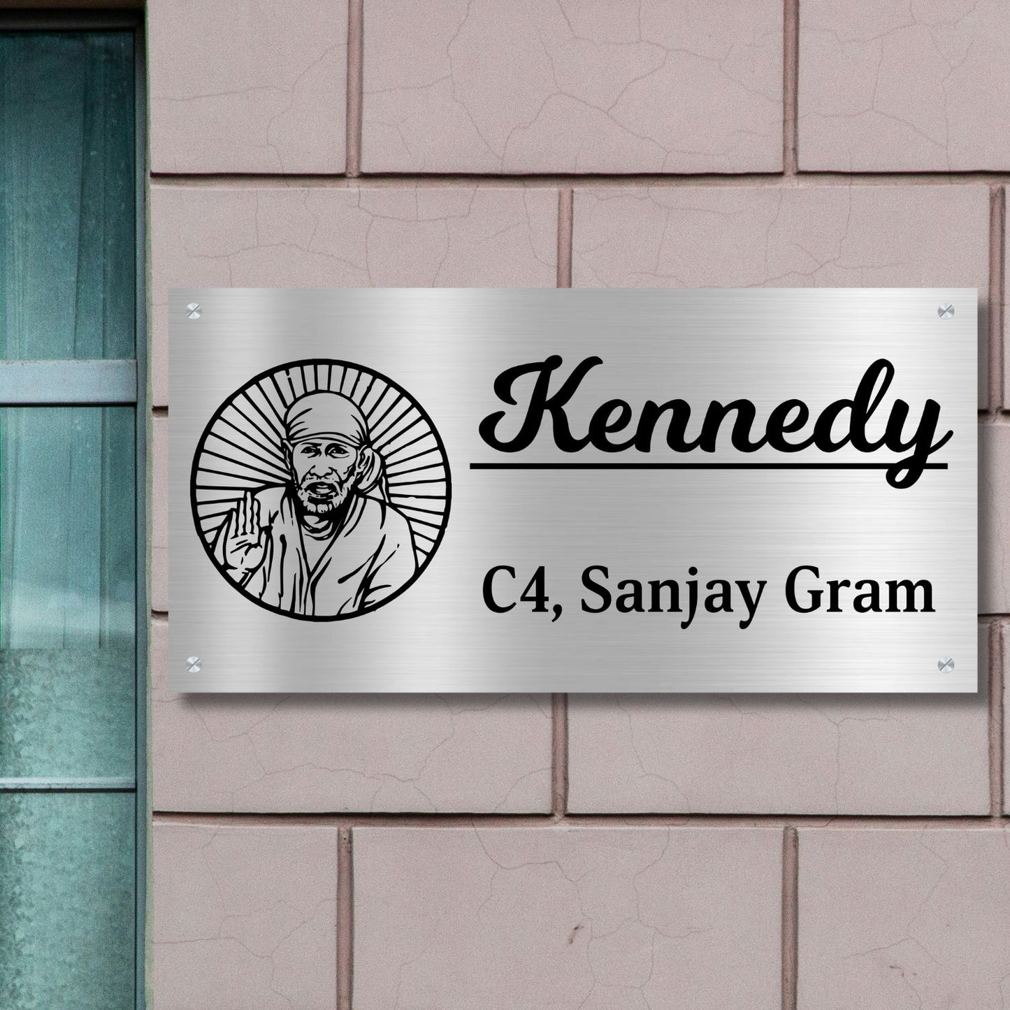 Lord Sai Stainless Steel Nameplate for Home office Outdoor