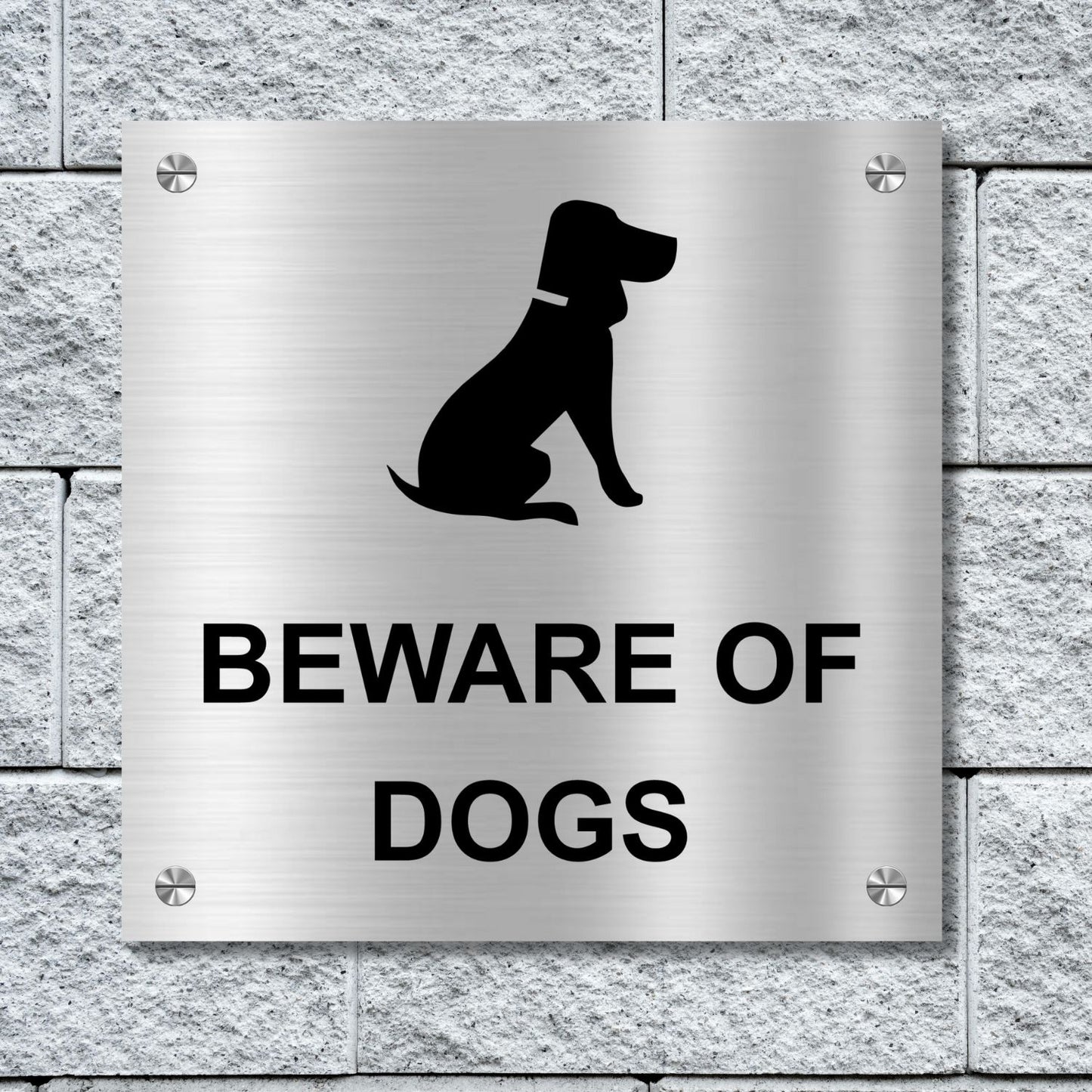 Beware of Dogs Stainless Steel Signage Board for Business Shop Stores Cafes Hospital School Office Hotel Restaurant Company