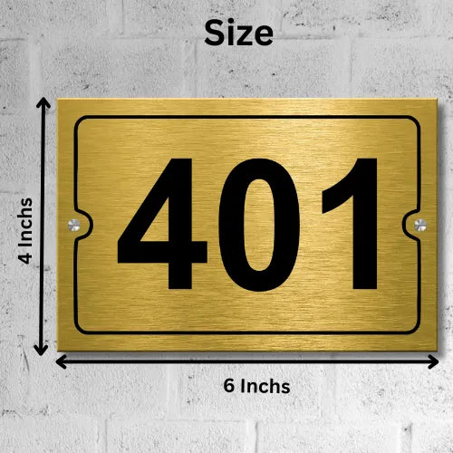 Number Plate for Hotel Door Stylish & Durable | Home, Office, Mall, Hotel, Door, Apartment, Flat, College, Library, Warehouse | Customizable Door/Rack Numbers(Stainless Steel Golden)