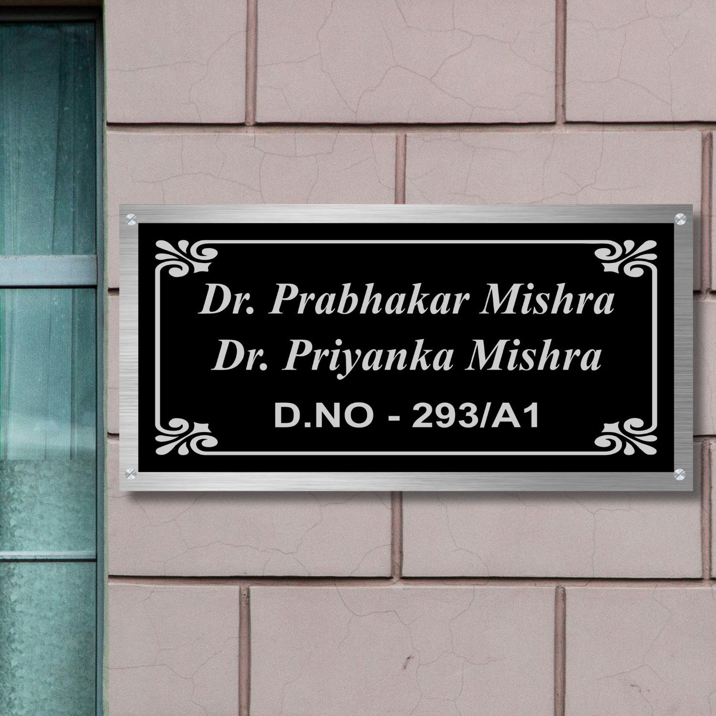 Ground Stainless Steel Nameplate for Home office Outdoor Entrance