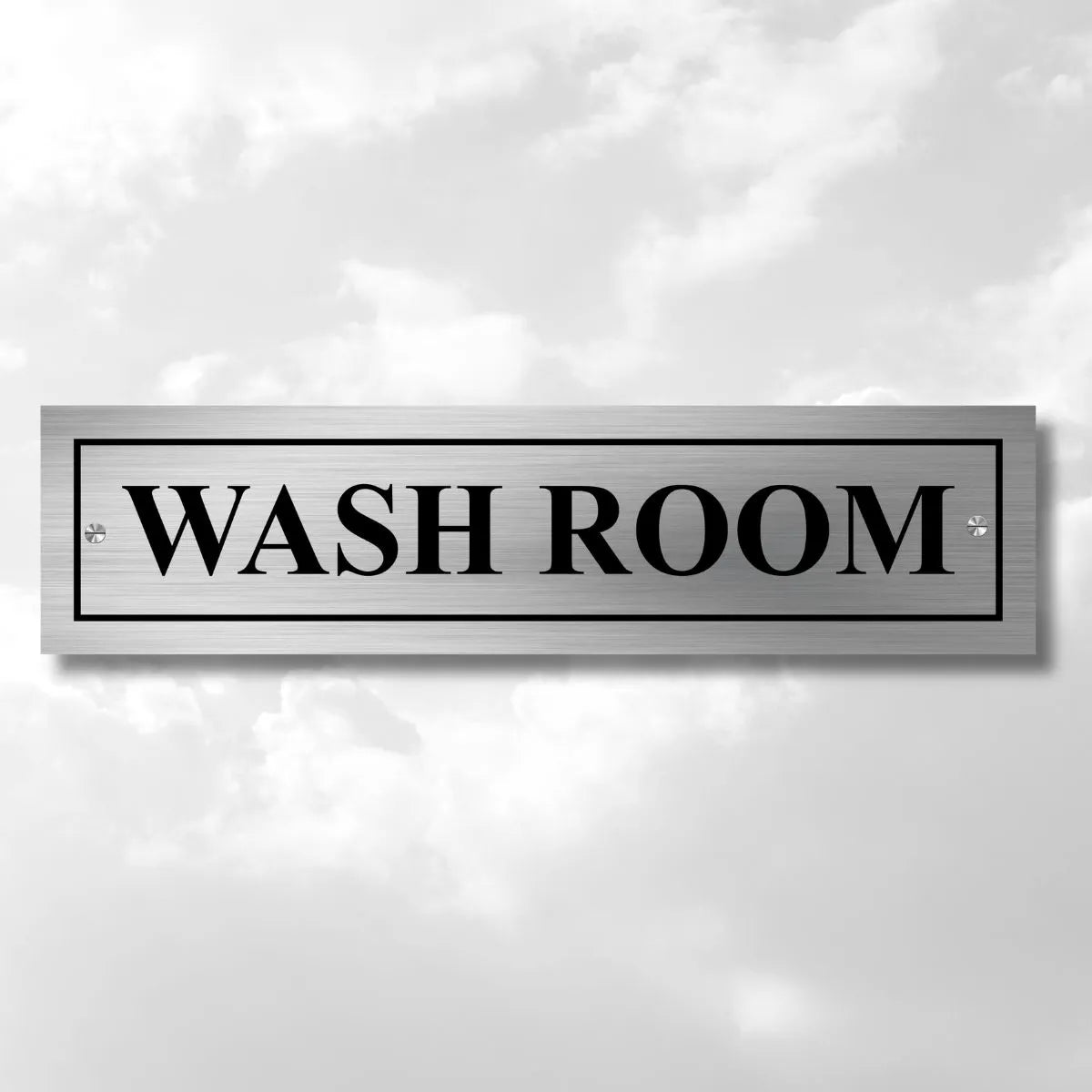 Wash Room Stainless Steel Signage Board for Business Shop Stores Cafes Hospital School Office Hotel Restaurant Company