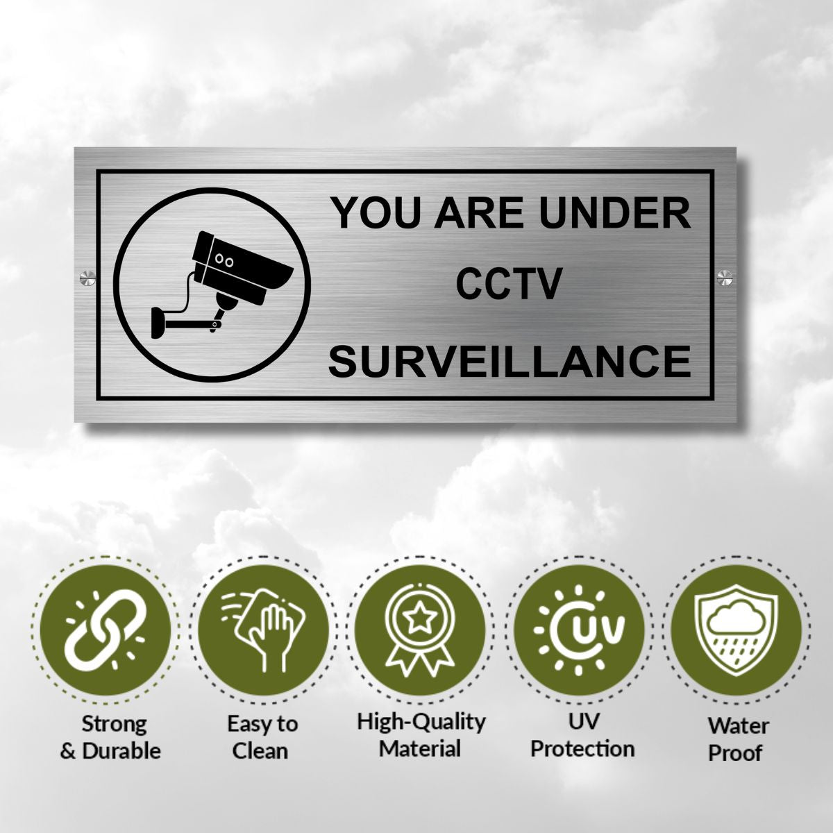 Under CCTV Surveillance Signage Board for Business Shop Stores Cafes Shops Hospital School Office Hotel Restaurant Hotel Company Malls