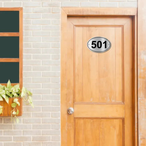 Stainless Steel Customized Room Number Plate for home/office/mall/Hotel anywhere (Oval Stainless Steel Number Plate)