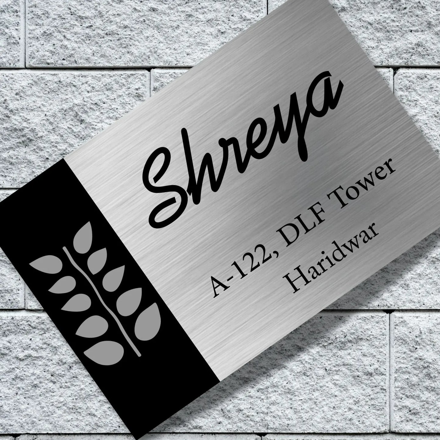Leaf Stainless Steel Nameplate for Home office Outdoor