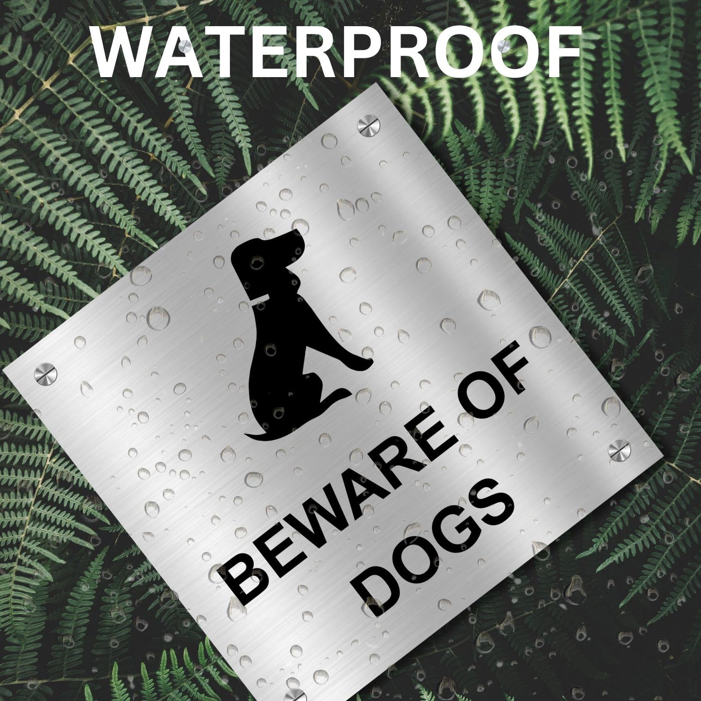 Beware of Dogs Stainless Steel Signage Board for Business Shop Stores Cafes Hospital School Office Hotel Restaurant Company