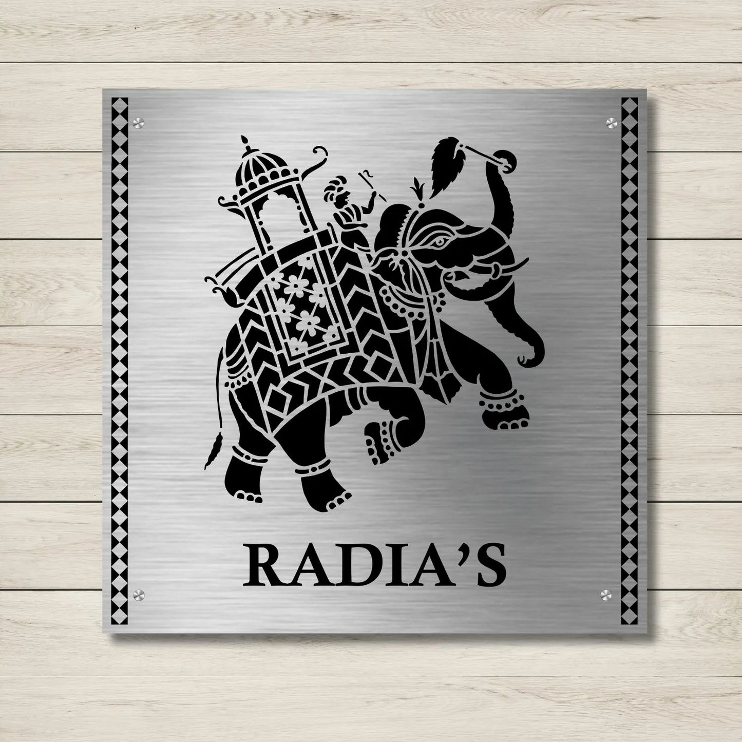 Gaja Stencil Nameplate for Home, Door, Bungalow, outdoor (12x12 inches)