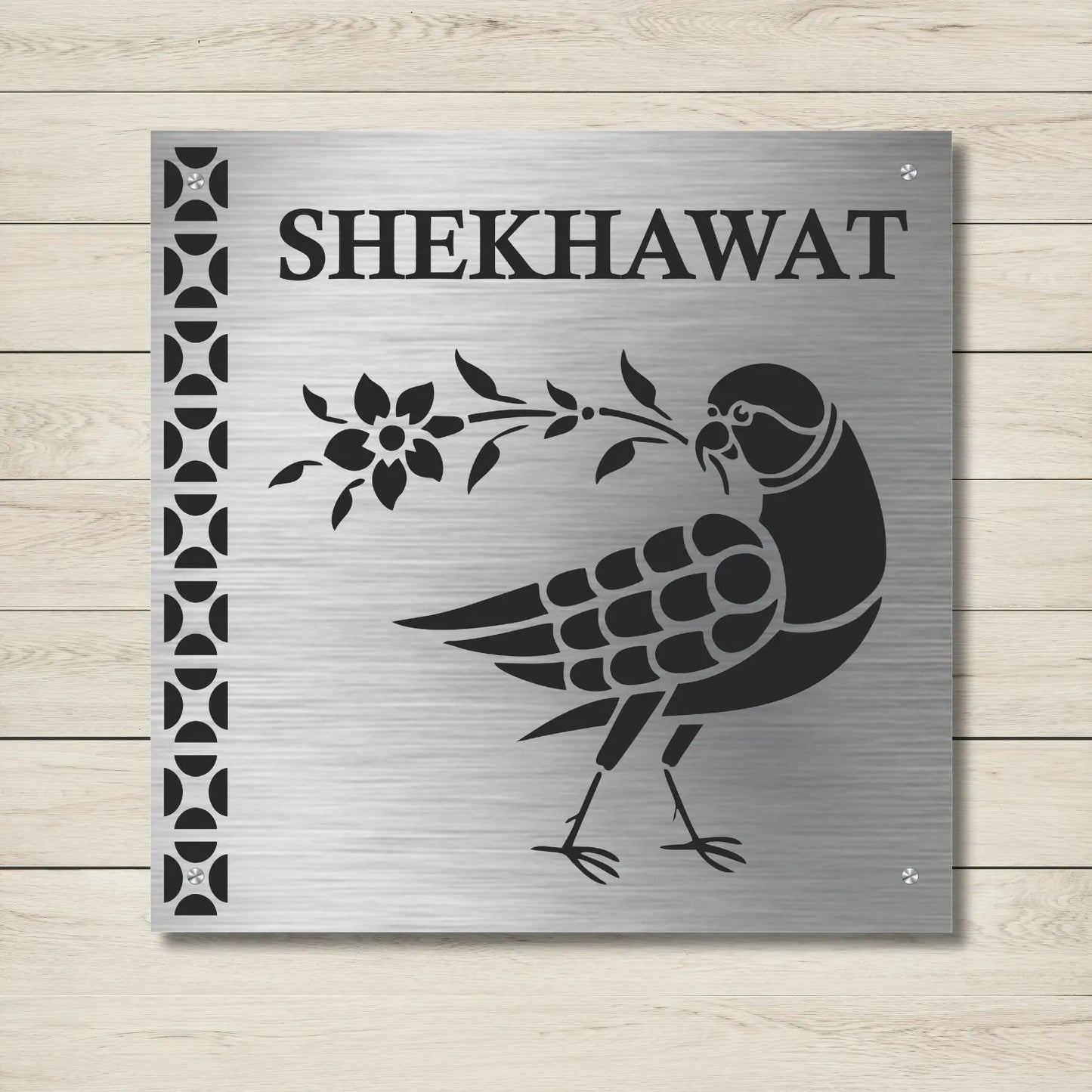 Birds Stencil Nameplate for Home, Door, Bungalow, outdoor (12x12 inches)