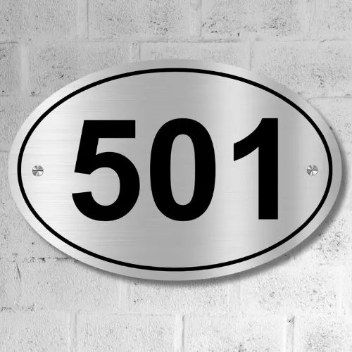 Stainless Steel Customized Room Number Plate for home/office/mall/Hotel anywhere (Oval Stainless Steel Number Plate)