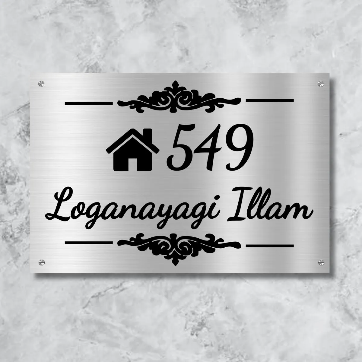 Stencil Stainless Steel Nameplate For Home Elight Fusion Designer