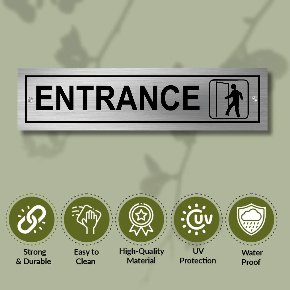 Entrance Stainless Steel Signage Board for Business Shop Stores Cafes Hospital School Office Hotel Restaurant Company