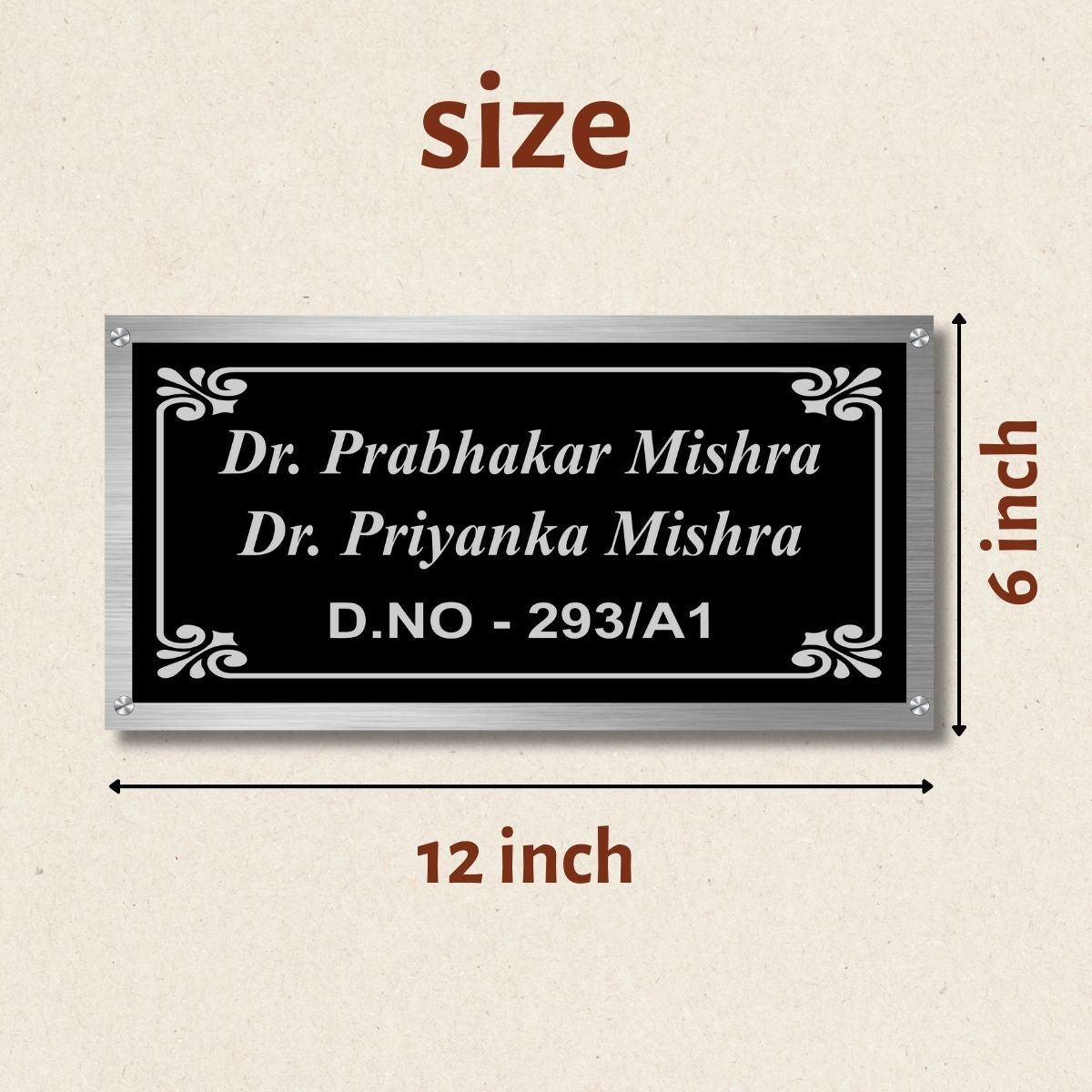 Ground Stainless Steel Nameplate for Home office Outdoor Entrance