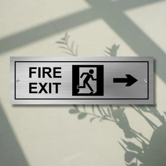 Fire Exit Stainless Steel Signage Board for Business Shop Stores Cafes Hospital School Office Hotel Restaurant Company (Copy)
