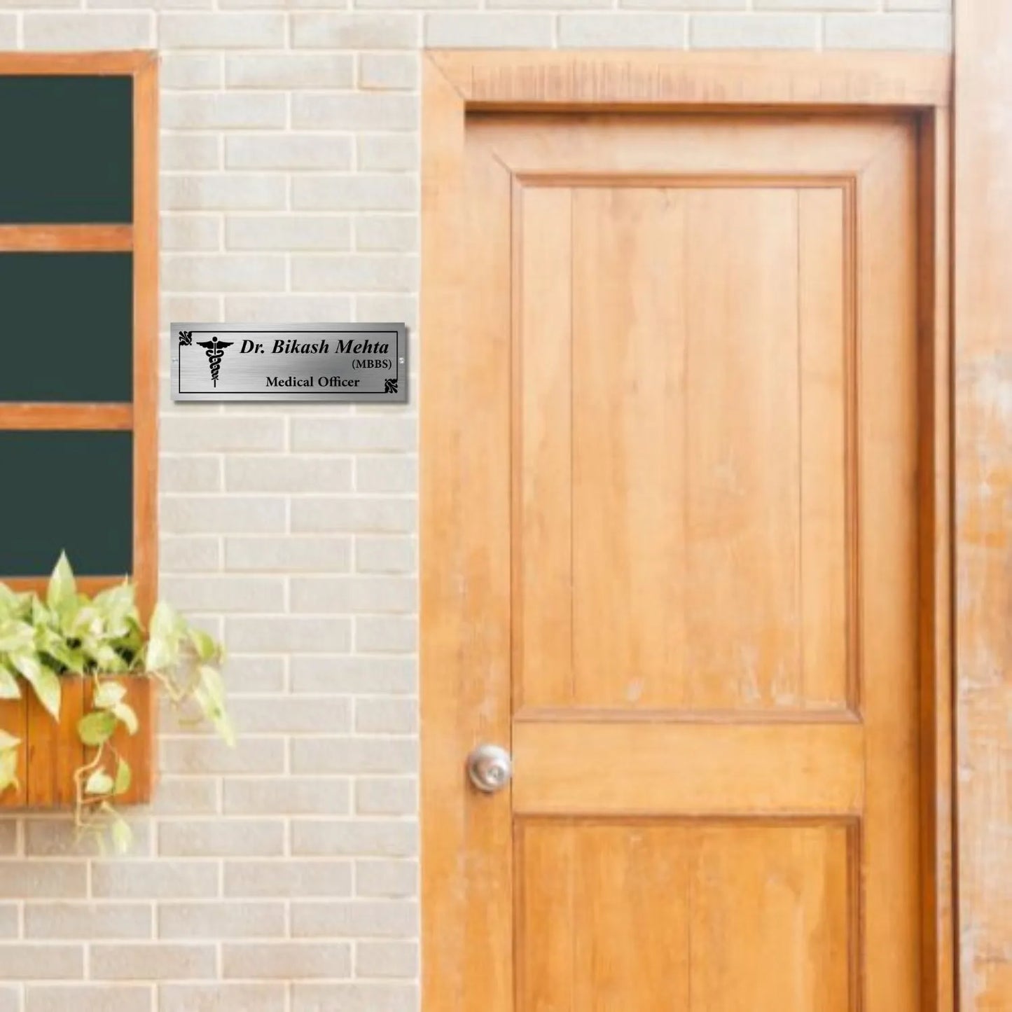 Doctor Logo Stainless Steel Nameplate for Home office Outdoor