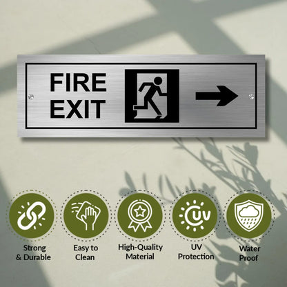 Fire Exit Stainless Steel Signage Board for Business Shop Stores Cafes Hospital School Office Hotel Restaurant Company (Copy)