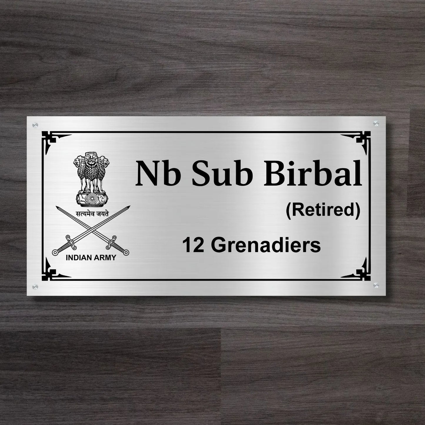 Indian Army/Police logo Stainless Steel Nameplate for Home office Outdoor