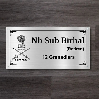 Indian Army/Police logo Stainless Steel Nameplate for Home office Outdoor