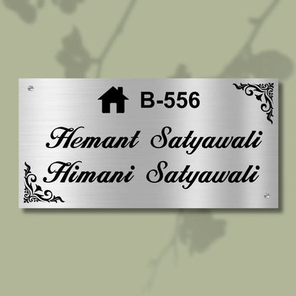 Corner Border Stainless Steel Nameplate for Home office Outdoor Entrance