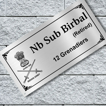 Indian Army/Police logo Stainless Steel Nameplate for Home office Outdoor