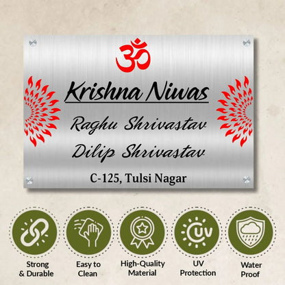 Mandala Stainless Steel Nameplate for Home office Outdoor