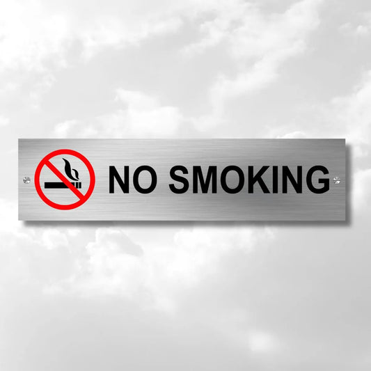 No Smoking Stainless Steel Signage Board for Business Shop Stores Cafes Hospital School Office Hotel Restaurant Company