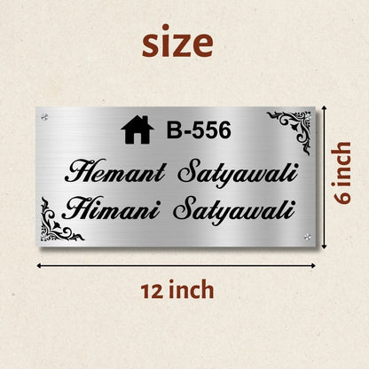 Corner Border Stainless Steel Nameplate for Home office Outdoor Entrance