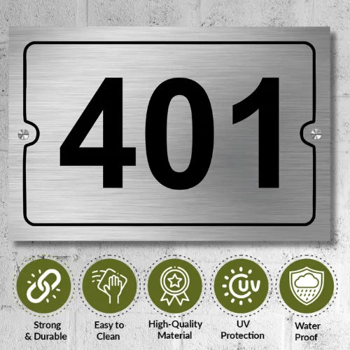 Stainless Steel Customized Number Plate for home/office/mall anywhere