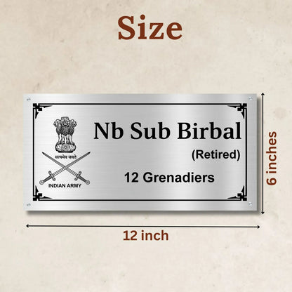 Indian Army/Police logo Stainless Steel Nameplate for Home office Outdoor