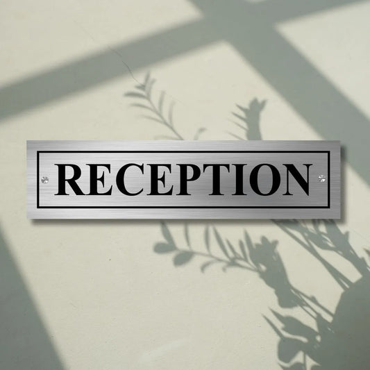 Reception Stainless Steel Signage Board for Business Shop Stores Cafes Hospital School Office Hotel Restaurant Company
