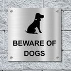 Beware of Dogs Stainless Steel Signage Board for Business Shop Stores Cafes Hospital School Office Hotel Restaurant Company