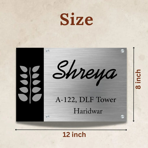 Leaf Stainless Steel Nameplate for Home office Outdoor