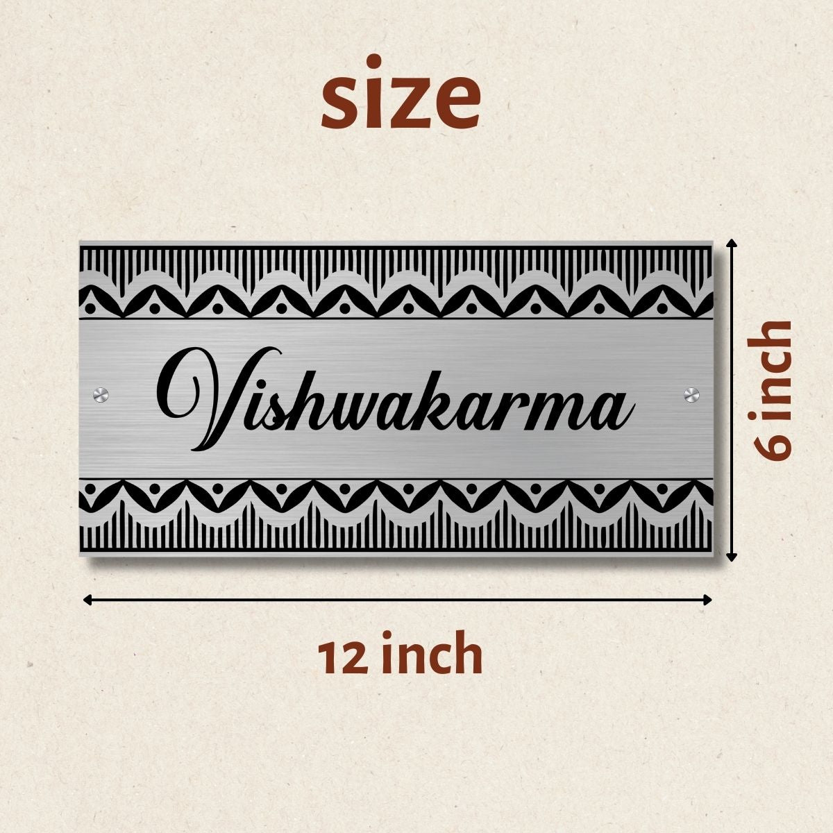 Ekat Art 2 Stainless Steel Nameplate for Home office Outdoor Entrance