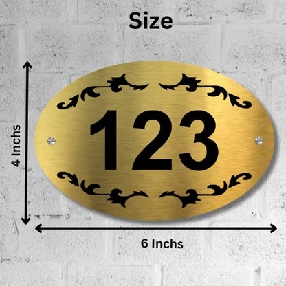 Number Plate for Hotel Door Stylish & Durable | Home, Office, Mall, Hotel, Door, Apartment, Flat, College, Library, Warehouse | Customizable Door/Rack Numbers(Stainless Steel Golden)