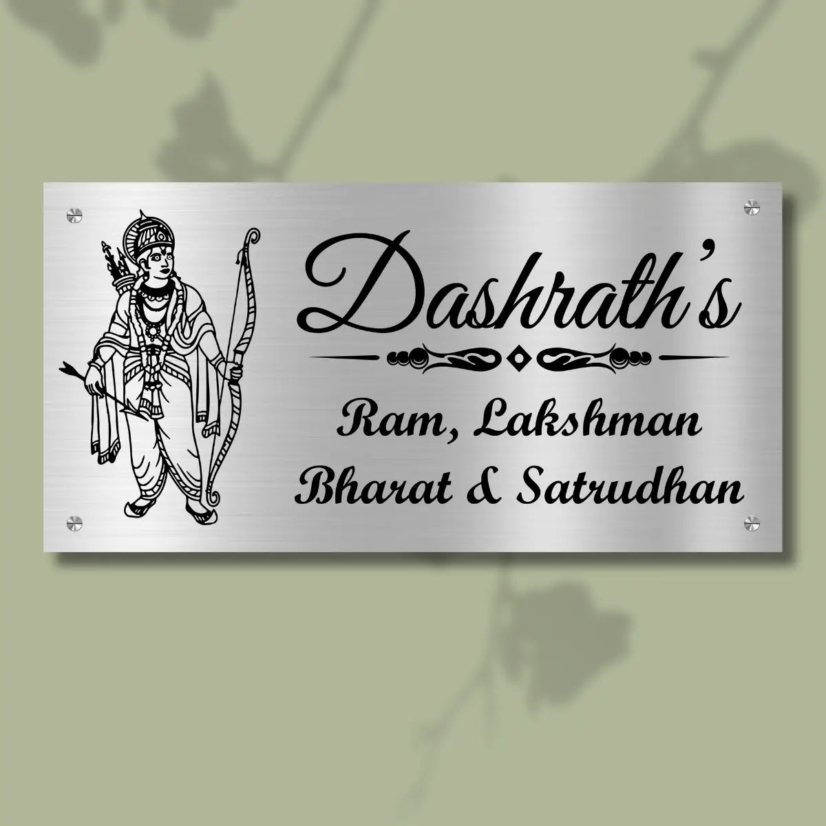 Lord Ram Stainless Steel Nameplate for Home office Outdoor