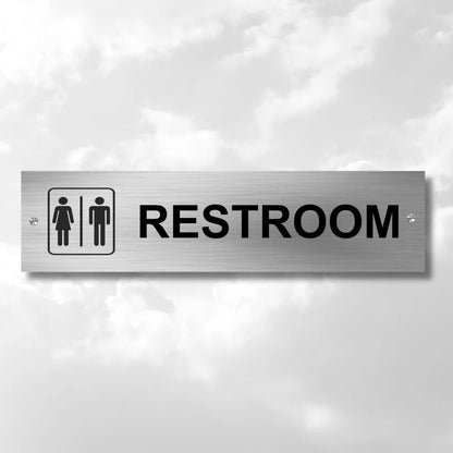 Restroom Stainless Steel Signage Board for Business Shop Stores Cafes Hospital School Office Hotel Restaurant Company