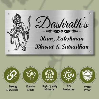 Lord Ram Stainless Steel Nameplate for Home office Outdoor