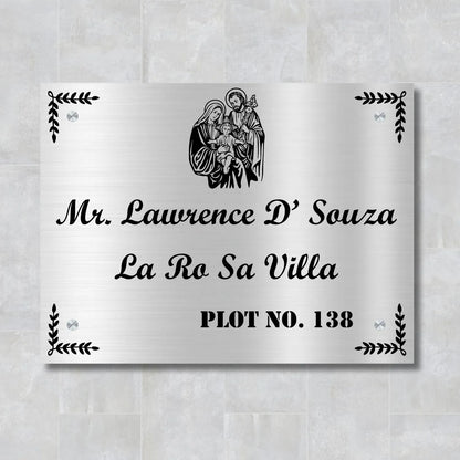 Mary and Jesus Stainless Steel Nameplate for Home office Outdoor