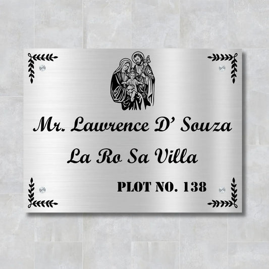 Mary and Jesus Stainless Steel Nameplate for Home office Outdoor