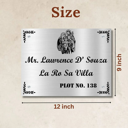 Mary and Jesus Stainless Steel Nameplate for Home office Outdoor