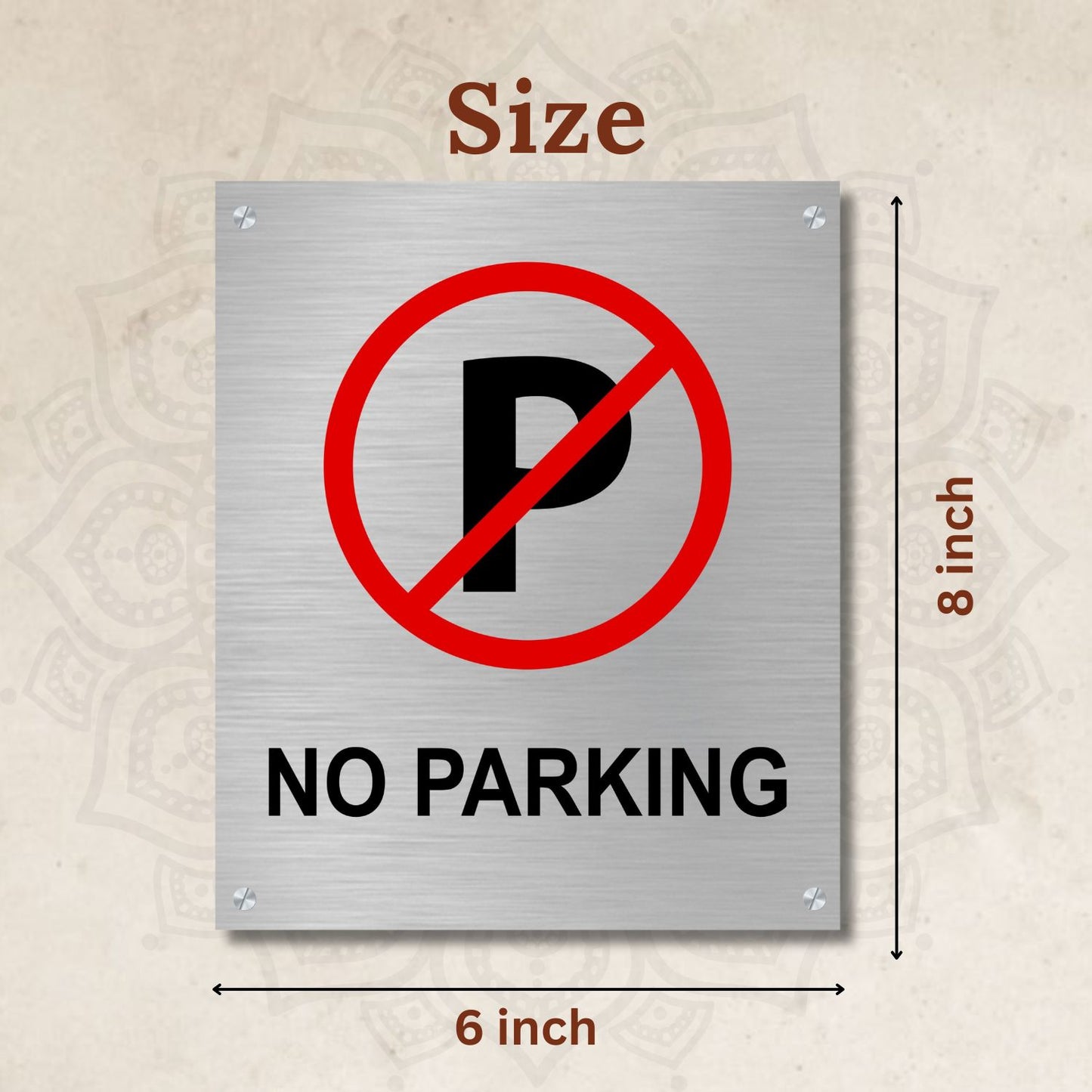 No Parking Stainless Steel Signage Board for Business Shop Stores Cafes Hospital School Office Hotel Restaurant Company