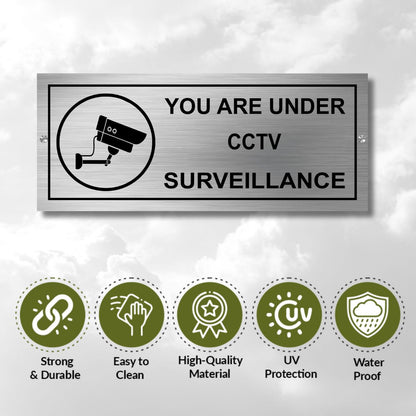 Under CCTV Surveillance Signage Board for Business Shop Stores Cafes Shops Hospital School Office Hotel Restaurant Hotel Company Malls
