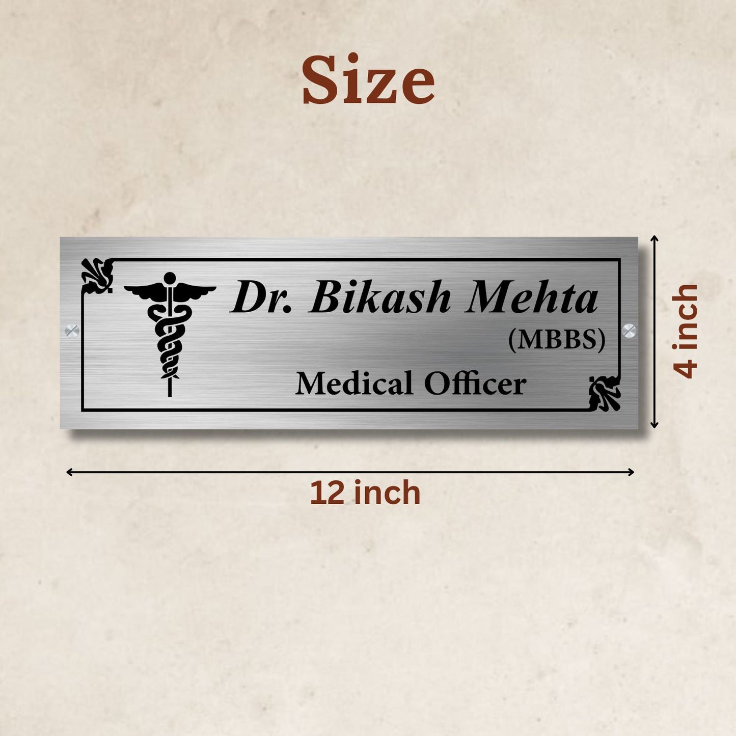 Doctor Logo Stainless Steel Nameplate for Home office Outdoor