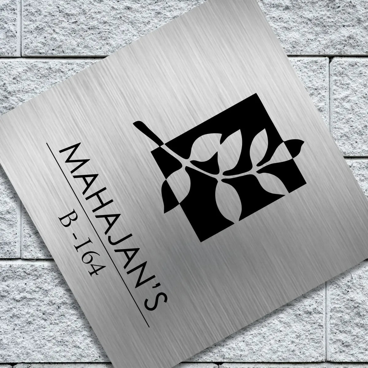 Leaf Stencil Nameplate for Home, Door, Bungalow, outdoor (12x12 inches)