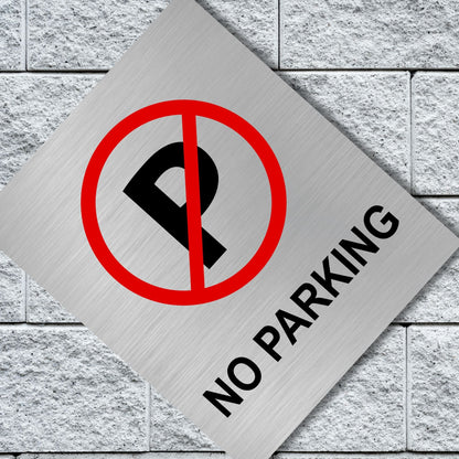 No Parking Stainless Steel Signage Board for Business Shop Stores Cafes Hospital School Office Hotel Restaurant Company