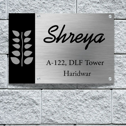 Leaf Stainless Steel Nameplate for Home office Outdoor
