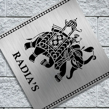 Gaja Stencil Nameplate for Home, Door, Bungalow, outdoor (12x12 inches)