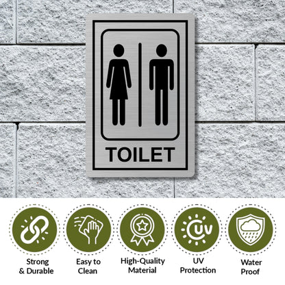 Toilet Stainless Steel Signage Board for Business Shop Stores Cafes Hospital School Office Hotel Restaurant Company