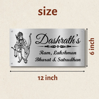 Lord Ram Stainless Steel Nameplate for Home office Outdoor