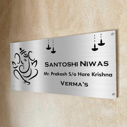 Diya Stainless Steel Nameplate for Home office Outdoor Entrance