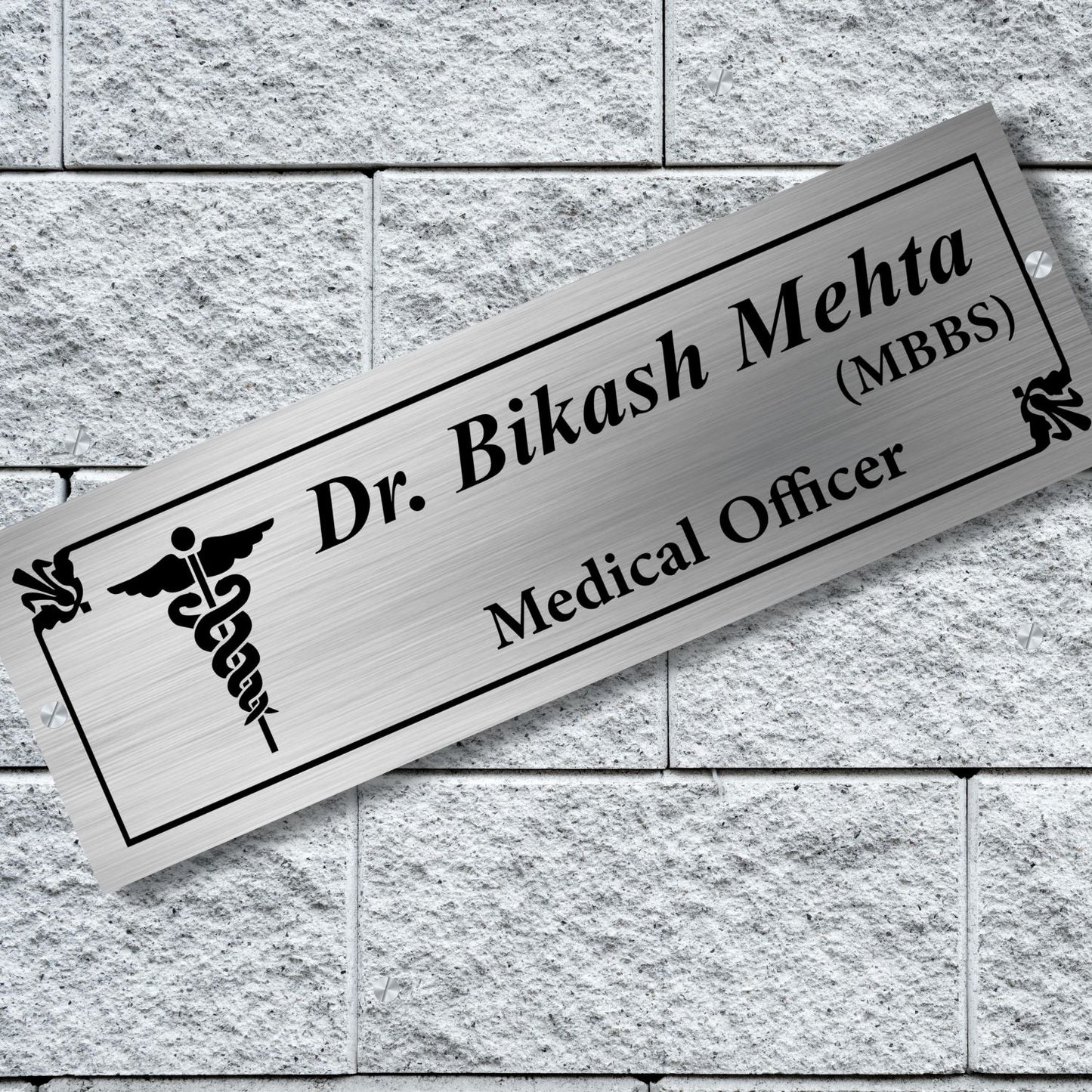 Doctor Logo Stainless Steel Nameplate for Home office Outdoor