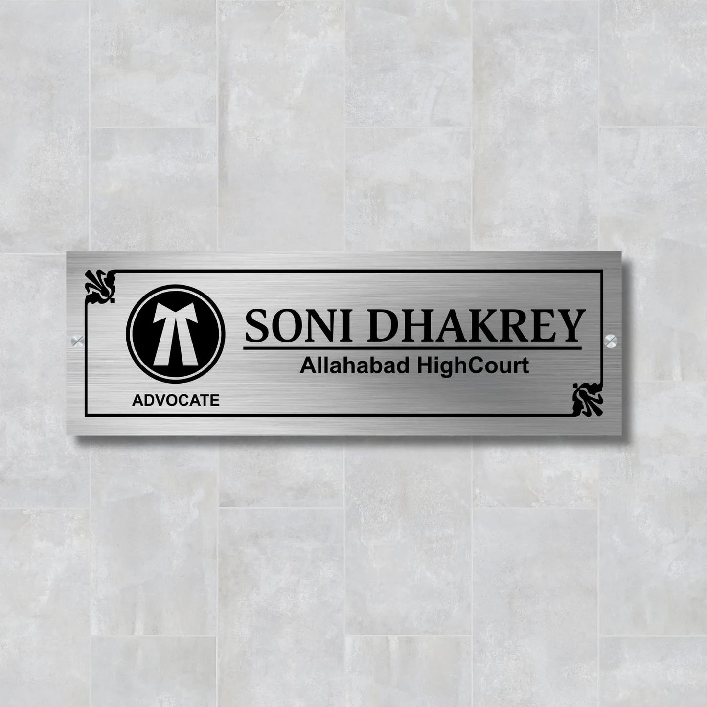 Advocate Logo Stainless Steel Nameplate for Home office Outdoor